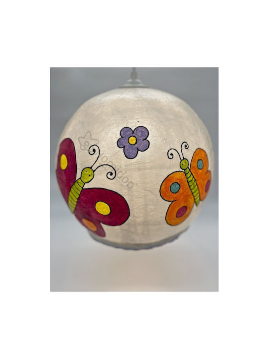 Harti Harti Kids Paper Single Ceiling Light E27 Butterflies White - Multicoloured