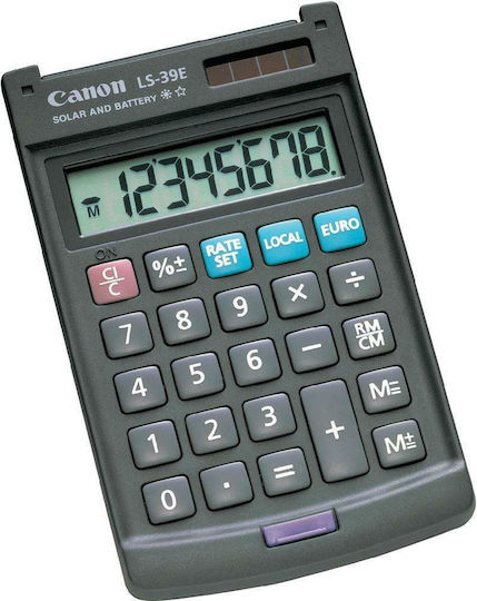 Canon LS-39E Calculator Pocket 8 Digits in Black Color 1pcs