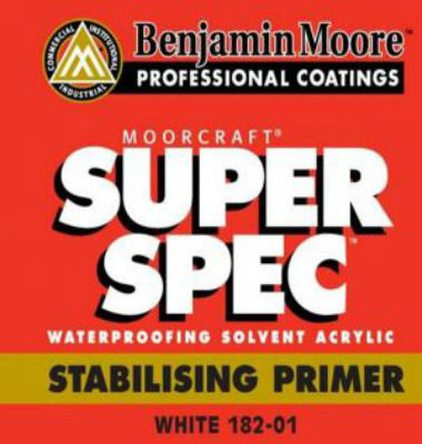Benjamin Moore 182 Super Spec Pad pentru piscina Substrat acrilic rezistent la apă cu solvent Alb Potrivit pentru Materiale de construcție / Zidărie 1lt