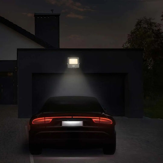 V-TAC Waterproof LED Flood Light 30W Natural White 4000K With Motion Sensor IP65