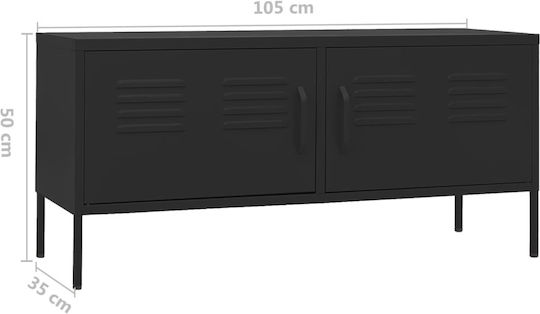 Mobilier Stand TV Metalic Negru L105xA35xÎ50cm