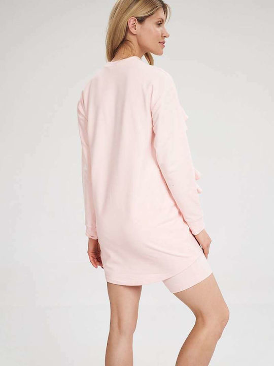 Figl Damen Longshirt Langarm Rosa