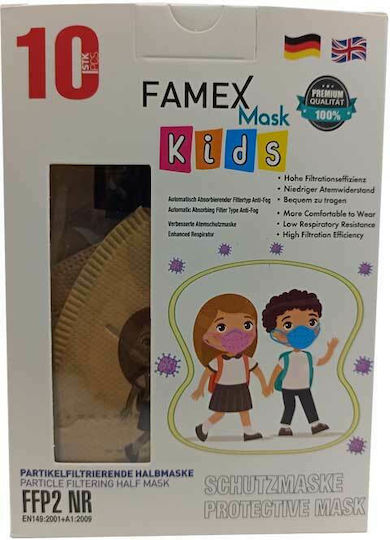 Famex Disposable Protective Mask FFP2 NR Kids Beige 10pcs