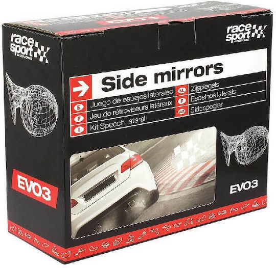 Racesport Car Left Side Mirror Folding Manual Mirrors M3 Look E46 M5 E39 2pcs