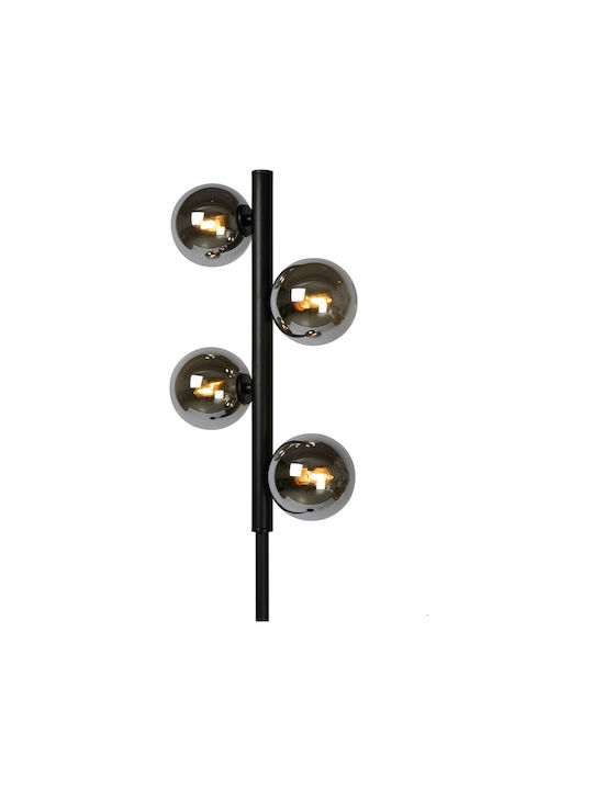 Lucide Lightning Tycho Floor Lamp H154cm. with Socket for Bulb G9 Black