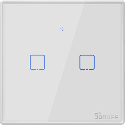 Sonoff TX T1 Recessed Touch Wall Switch Wi-Fi Lighting Two-Way with Frame Medium White