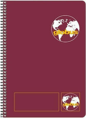 Globus Spiral Notebook Ruled A4 160 Sheets 4 Subjects Classic G320 Red 1pcs