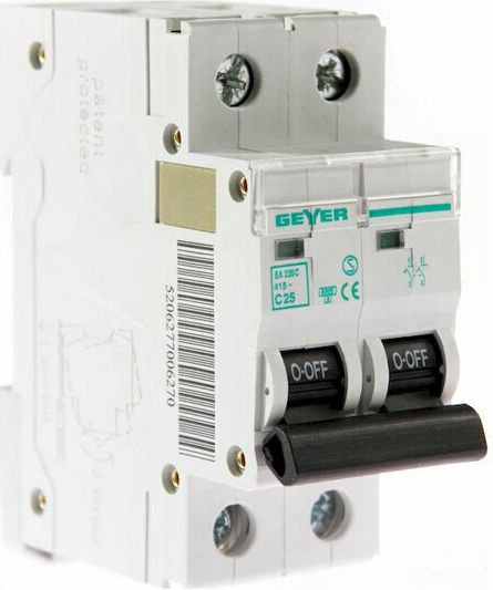 Geyer Automatic Circuit Breaker 25A Double-pole AC EA225C