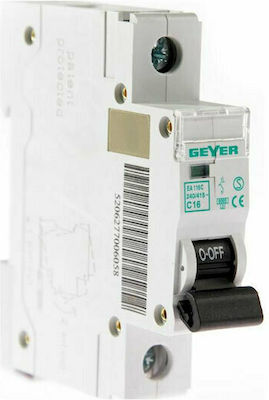 Geyer 1-Pole Automatic Circuit Breaker 16A 6kA Καμπύλη C EA116C