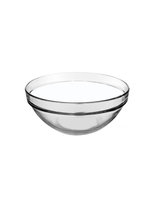 Uniglass Glass Serving Bowl Διάφανο with Diameter 14εκ. 1pcs