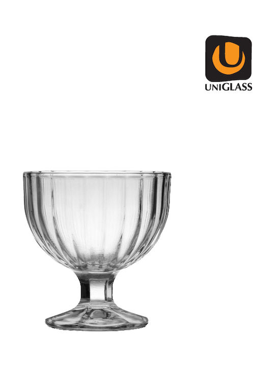 Uniglass Glass Ice Cream Bowl Διάφανο with Diameter 10εκ. 1pcs