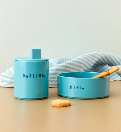 Design Letters Darling Μπωλ Σερβιρίσματος Δημητριακών Στρογγυλό Πλαστικό Μπλε με Διάμετρο 11εκ.