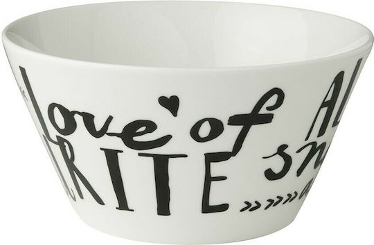 Dutch Rose Love Snacks Müslischüssel Rund aus Porzellan White mit Durchmesser 14cm