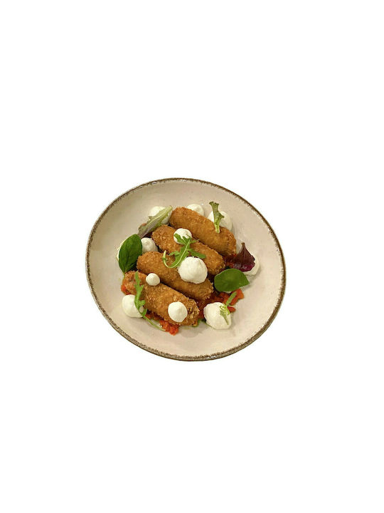 Max Home Salatschüssel aus Porzellan Beige 24x24cm