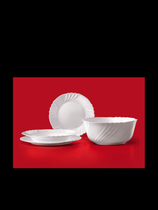 Bormioli Rocco Ebro Glass Salad Bowl White 23x23x9.8cm