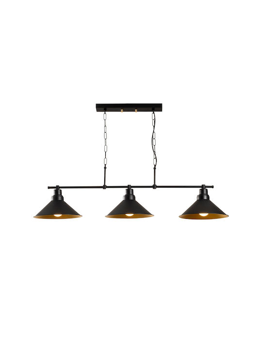 Sivani Pendant Light Three-Light Rail for Socket E27 Black