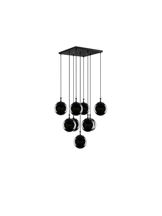 Efe Pendant Chandelier for 9 Bulbs E27 Black