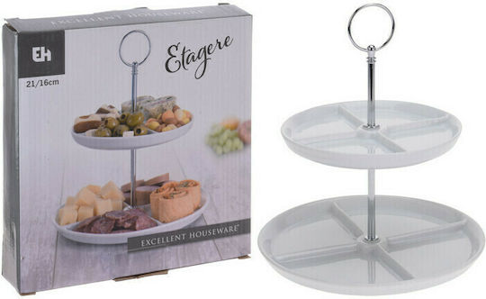 Excellent Houseware Porzellan Etagere 2 Etagen Weiß Ø21xH16cm 1Stück Excellent Houseware Porzellan Etagere 2 Etagen Weiß Ø21xH16cm 1Stück