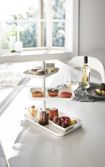 Yamazaki Metallisch Etagere 3 Etagen Weiß W15.7xL24.7xH25.7cm 1Stück