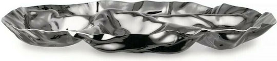Alessi Inox Dessert Divided Serving Plate with 4 Slots Pepa Silver Ø32.3cmxY4cm