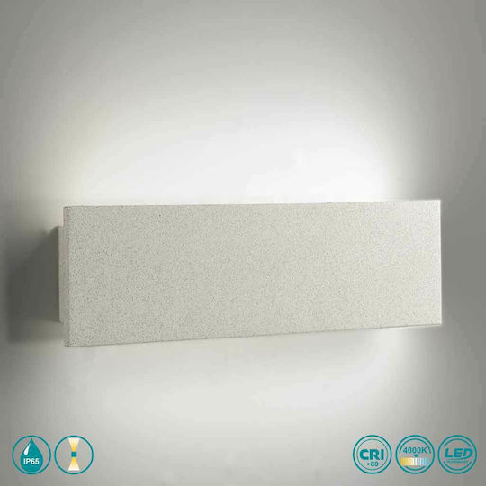 Fan Europe Стенен Външен Плафон LED IP65 12W с Естествено бяло Светлина Двоен лъч 40x10.2x4.5εκ.