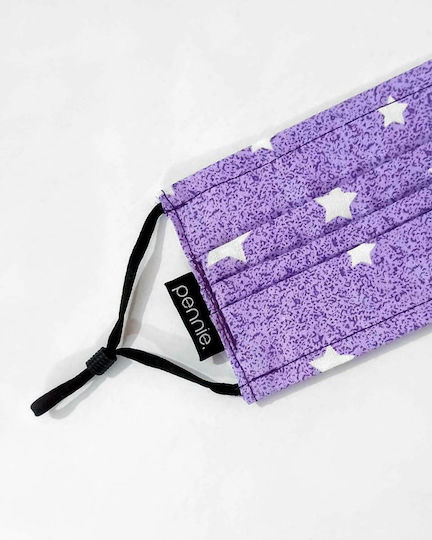 Pennie Cotton Children's Protective Mask With Double Fabric & Nose Wire 16.5x12cm Protective Mask Fabric Kids Purple 420237-34 1pcs