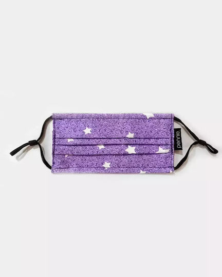Pennie Cotton Children's Protective Mask With Double Fabric & Nose Wire 16.5x12cm Protective Mask Fabric Kids Purple 420237-34 1pcs
