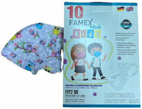 Famex Kids Mask FFP2 NR Protective Mask FFP2 Kids Owls 1pcs