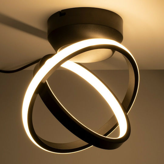 GloboStar Amelia Ceiling Mount Light 24.5cm Black with Integrated LED and Remote Control