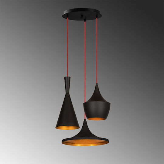 Opviq Elmas Hängelampe Schwarz mit Fassung E27 51x130cm.