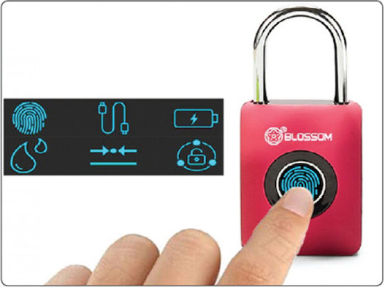 Blossom Padlock Brass With Fingerprint with TSA Certification 30mm Black 1pcs
