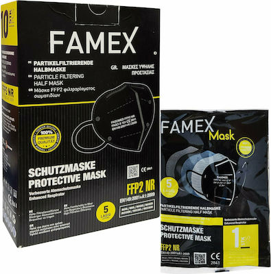 Famex Particle Filtering Half Mask FFP2 NR GR Schutzmaske FFP2 Schwarz 10Stück