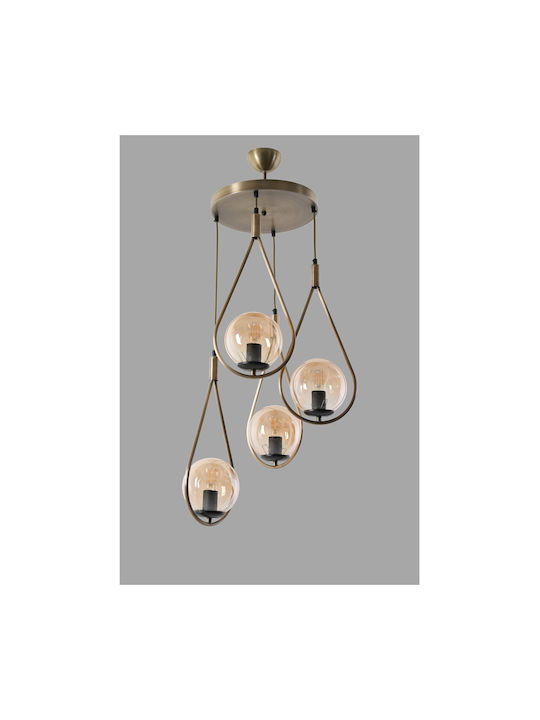 Damla Pendant Chandelier for 4 Bulbs E27 Bronze