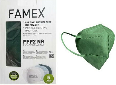 Famex Particle Filtering Half Mask FFP2 NR Маска за защита FFP2 Forest Green 100бр