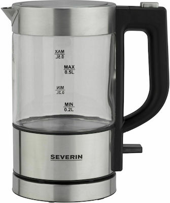 Severin WK 3472 Kettle Travel Size 500ml 1000W Silver