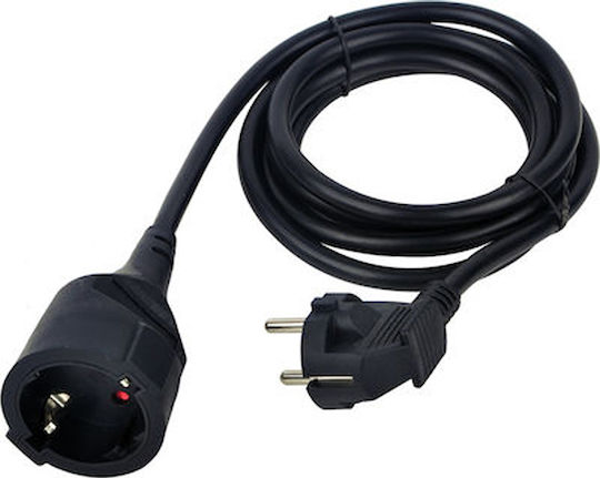 Eurolamp Extension Cable Cord 3 x 1.5mm²/3m Black
