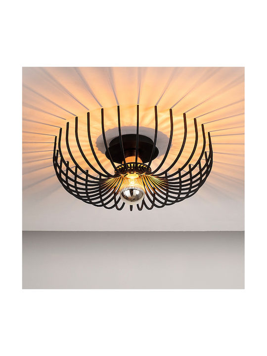 Opviq Aspendos Ceiling Mount Light 36cm Black with Socket E27
