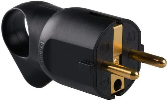Legrand Diy Schuko Plug Male Corner With Ring Black 16A