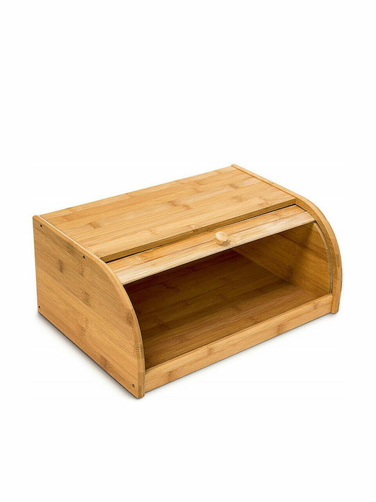 Relaxdays Ψωμιέρα με Καπάκι από Bamboo σε Μπεζ Χρώμα
