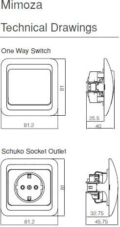 Makel Mimoza Recessed Dimmer Switch with Frame Classic Rotary 600W in White Color