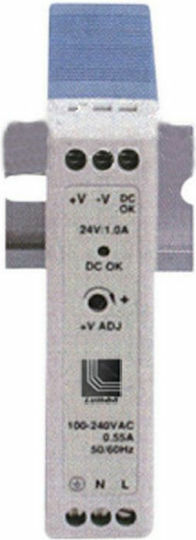 Adeleq DIN Rail Power Supply 1A/24V/15W για Ταινίες LED