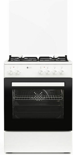 Thermogatz TGS 3511 WH Κουζίνα 60lt με Εστίες Υγραερίου & Ρεύματος Π60εκ. Λευκή