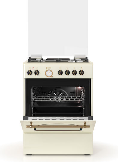 Thermogatz TGS 4320 Κουζίνα 60lt με Εστίες Υγραερίου Π60εκ. Μπεζ Beige