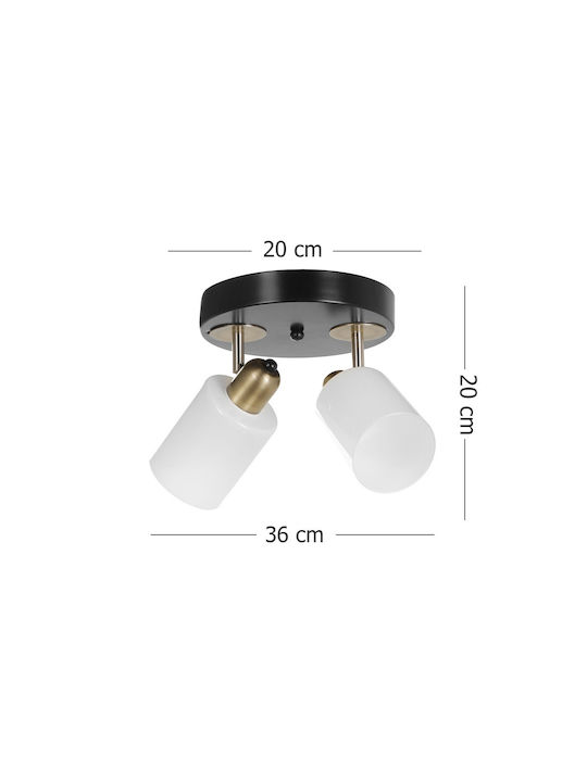 Opviq Nomi 2 Ceiling Mount Light 20cm Black with Socket E27