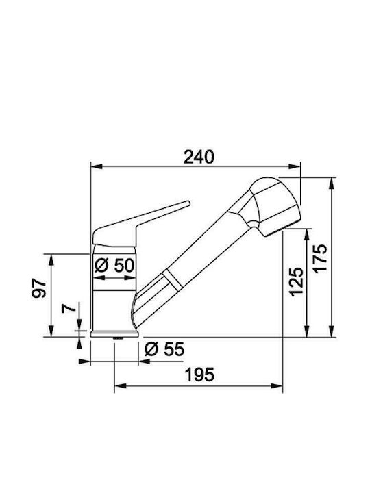 Franke Novara Plus Μπαταρία Κουζίνας Πάγκου με Ντουζ Graphite