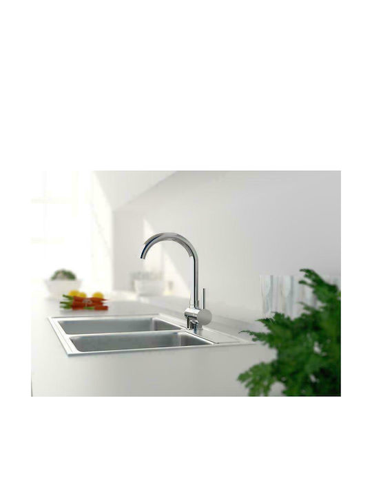 Orabella Maestro Μπαταρία Κουζίνας Πάγκου Inox Ασημί