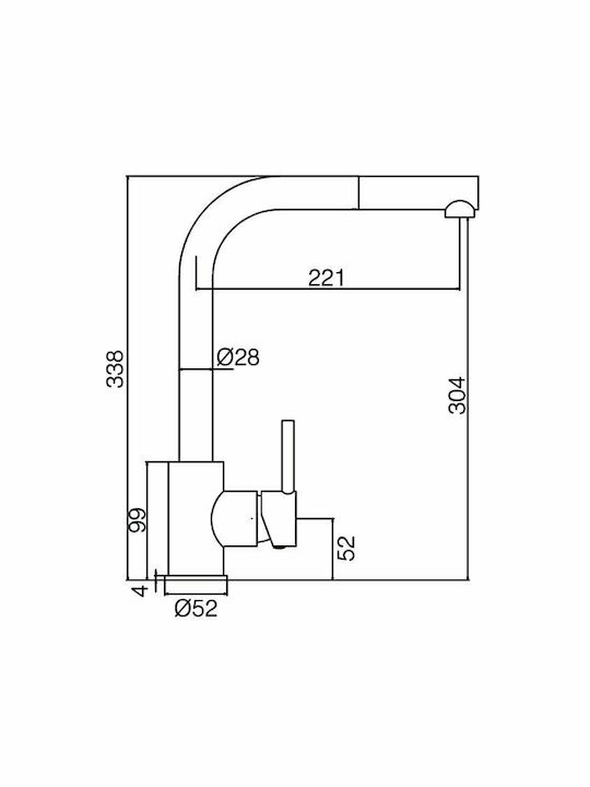 Imex Moscu Kitchen Faucet Counter Silver