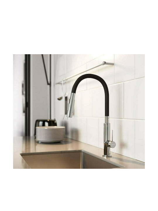 Ferro Zumba Slim 2F U-Shaped Kitchen Faucet Counter Black