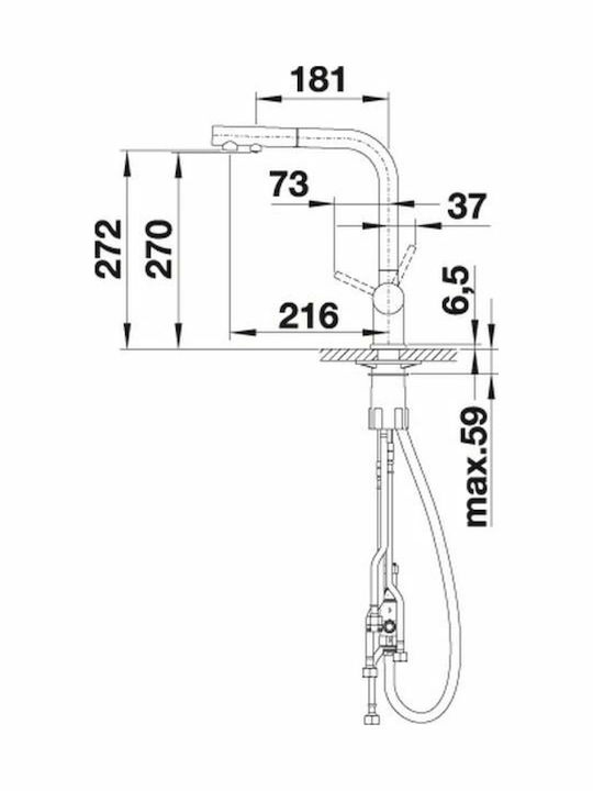 Blanco FONTAS-S II Counter with Shower Coffee Blanco FONTAS-S II Counter with Shower Coffee