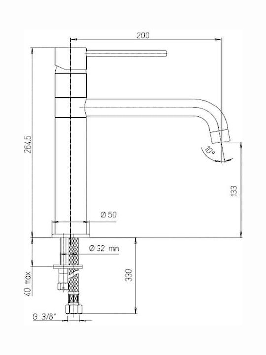 Macart Cox 579 Küchenarmatur Zähler Chrom